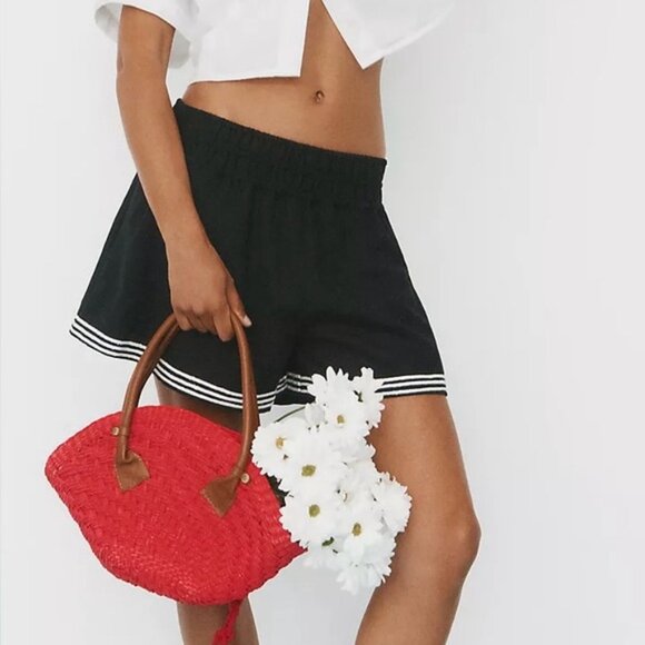 NWT Size L - The Somerset Striped Trim Linen Cotton Shorts (NWT US$ 98) - Picture 5 of 16